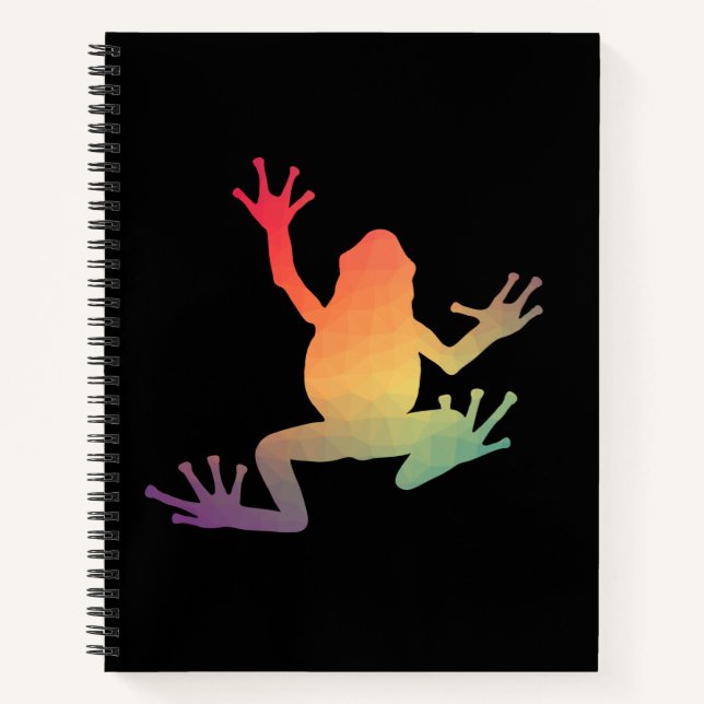 Colourful Gradient Frog Lover Gifts Notebook (Front)