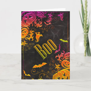 Colourful Gradient Halloween Boo Card