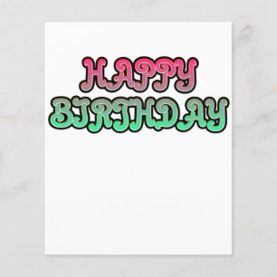 Colourful Gradient Happy Birthday Typography Flyer