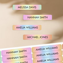 Colourful Gradient Kids Waterproof Name Labels