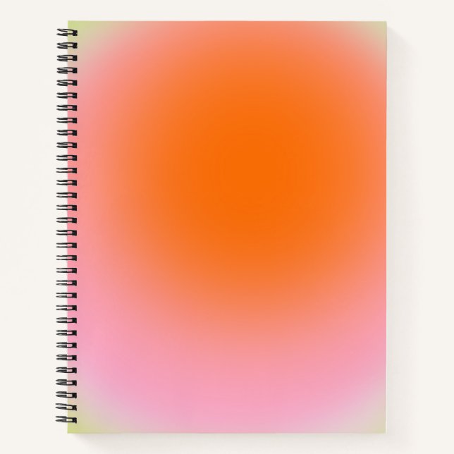 Colourful Gradient Lime Green Pink Orange Notebook (Front)