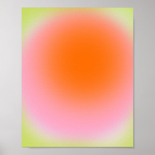 Colourful Gradient Lime Green Pink Orange Poster