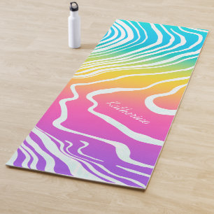 Colourful Gradient Marbled Abstract Custom Yoga Mat