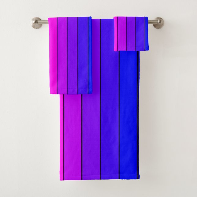 Colourful Gradient Stripes Bath Towel Set (Insitu)