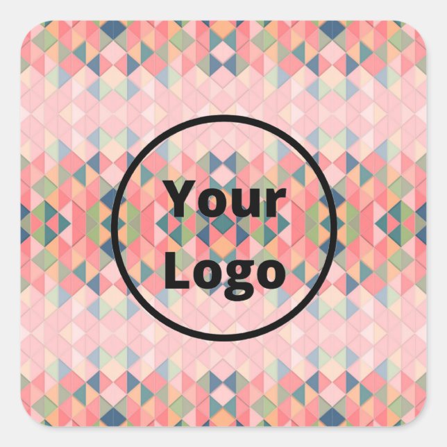 Colourful gradient trangles pattern square sticker (Front)