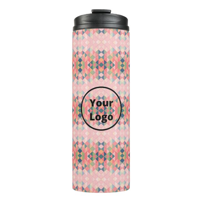 Colourful gradient trangles pattern thermal tumbler (Front)