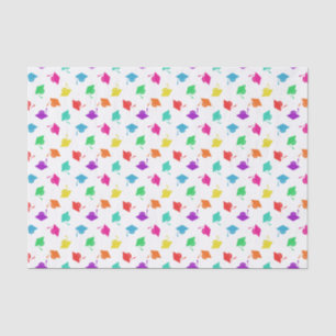 Colourful Graduation Cap Pattern Tissue Paper