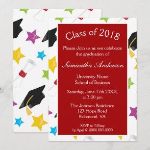 Colourful Graduation Party Invitation