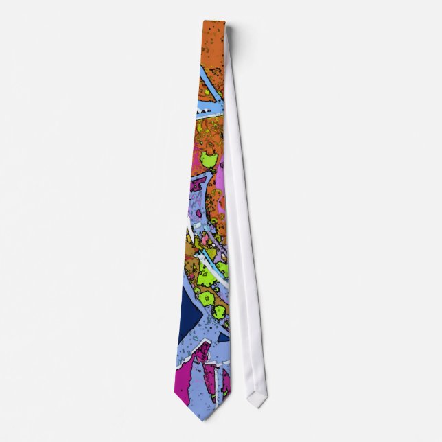 Colourful Graffiti Abstract Design Necktie (Front)