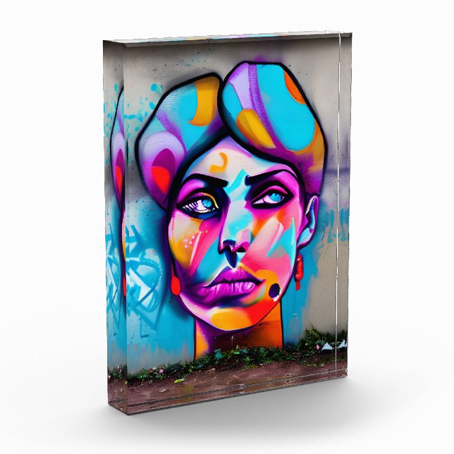 Colourful Graffiti Art | Beautiful Woman Photo Block (Left)