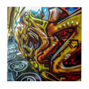 Colourful Graffiti Art Ceramic Tile