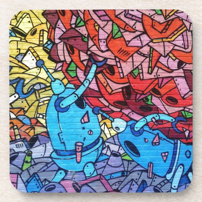 Colourful Graffiti Art Coaster (Front)
