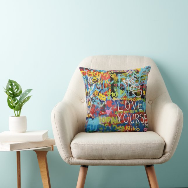Colourful Graffiti Art Cushion (Chair)