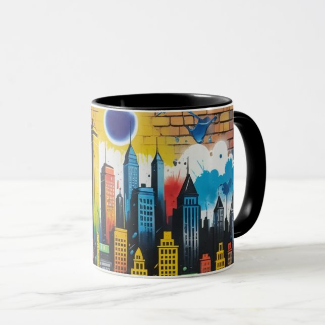 Colourful Graffiti Art Design Mug (Front Right)