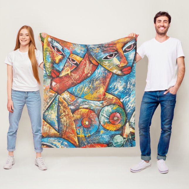 Colourful Graffiti Art Fleece Blanket (In Situ)