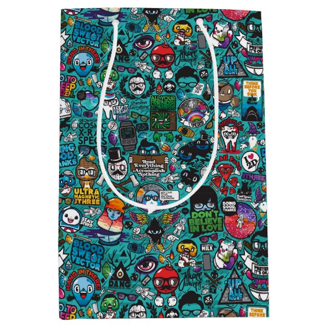 Colourful Graffiti Art, Medium Gift Bag (Front)