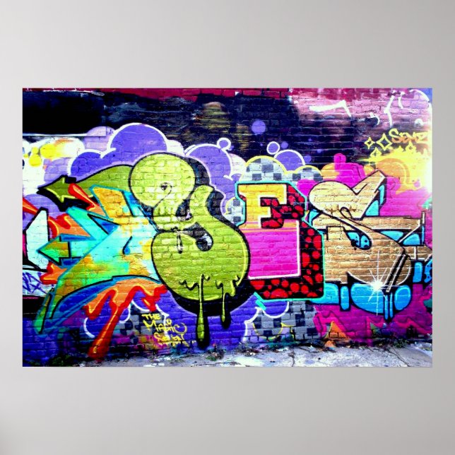 Colourful Graffiti Art Poster (Front)