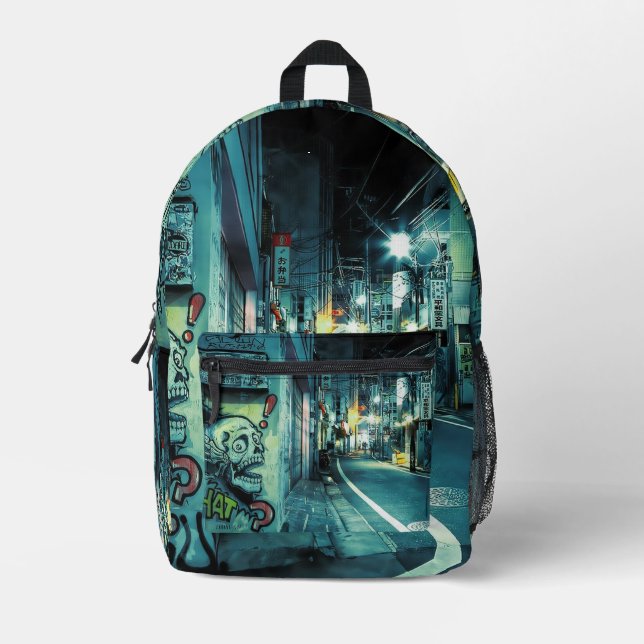 Colourful Graffiti Art, Printed Backpack (Front)