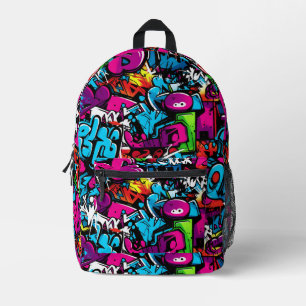 Colourful Graffiti Art Printed Backpack