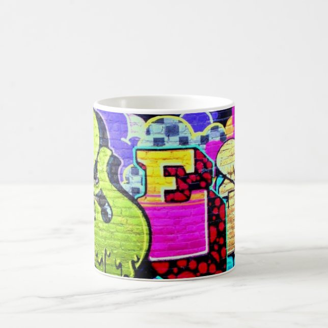 Colourful Graffiti Art Yes Wall Coffee Cup Mug (Center)