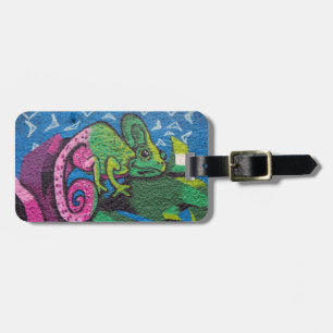 Colourful Graffiti Chameleon Luggage Tag