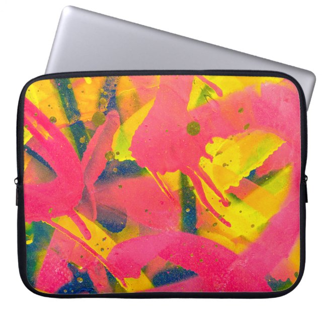 Colourful Graffiti. Closeup abstract street artart Laptop Sleeve (Front)