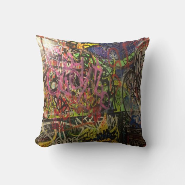 Colourful Graffiti Cushion (Front)