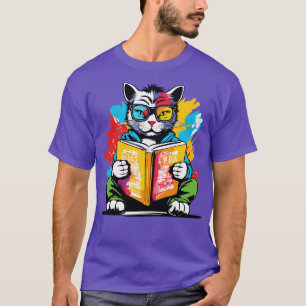 colourful graffiti illustration colourful cat scho T-Shirt