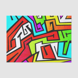 Colourful graffiti illustration tissue paper