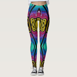 Colourful graffiti leggings