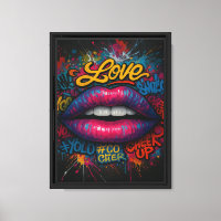 Colourful Graffiti Lips with Love and YOLO Splash