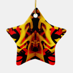 Colourful graffiti pattern ceramic tree decoration