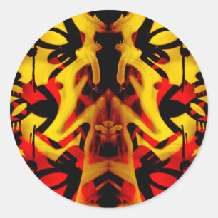 Colourful graffiti pattern classic round sticker