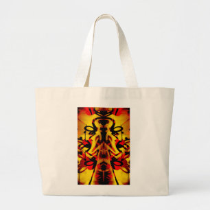 Colourful graffiti pattern large tote bag
