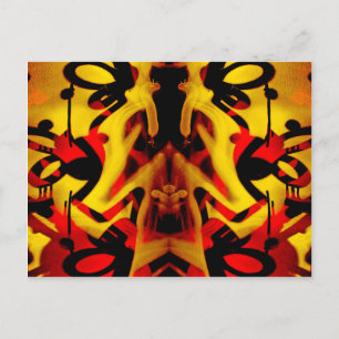 Colourful graffiti pattern postcard
