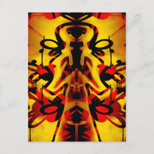 Colourful graffiti pattern postcard