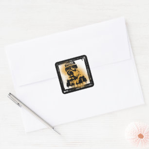Colourful Graffiti Press in Gas Mask Square Sticker