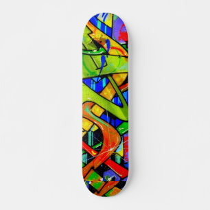 Colourful graffiti skateboard