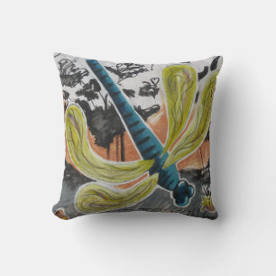 Colourful Graffiti Street Art Butterfly Painting Cushion
