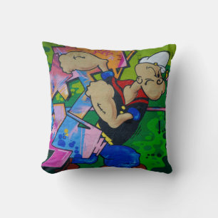 Colourful Graffiti Street Art cartoon popeye Cushion