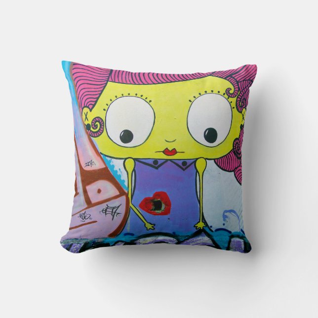 Colourful Graffiti Street Art Painting Cushion (Front)