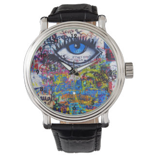 Colourful graffiti street art watch