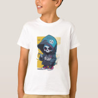 Colourful Graffiti Style Chibi Skull in Hood