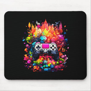Colourful Graffiti Tie Dye Splash Video Game Contr Mouse Pad