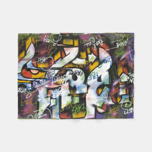 Colourful Graffiti Words Fleece Blanket