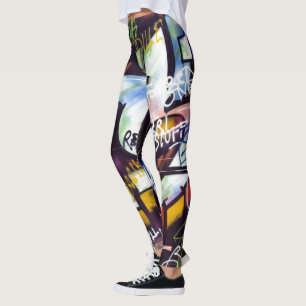 Colourful Graffiti Words Leggings
