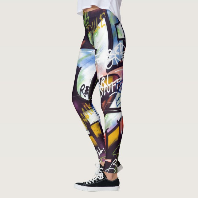 Colourful Graffiti Words Leggings (Left)