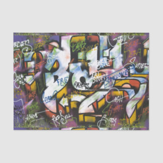 Colourful Graffiti Words Tissue Paper