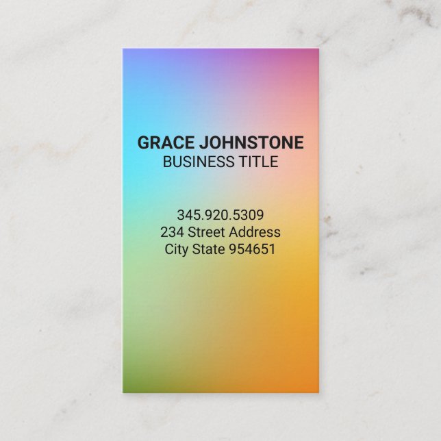 Colourful Graidents Background Business Card (Front)