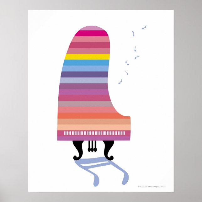 Colourful Grand Piano Poster (Front)